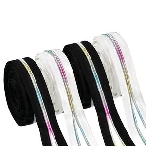 Cầu Vồng nylon #5 dây kéo răng 20 kéo với điểm dừng hàng đầu cho tự làm may thủ công trang trí giày-đen & trắng - Product Image 1