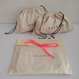 Sinh Thái Thân Thiện Với Kích Thước Lớn Tái Chế Vải Bông Giày & Quần Áo Bông Dây Kéo Túi Vải Dây Kéo Túi Bụi Với Logo - Product Image 2