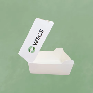 Boîte à hamburger en papier réutilisable en matériaux recyclés blancs simples pour la cafétéria, la boutique de collations, les services de restauration à emporter, l'emballage indien - Product Image 4