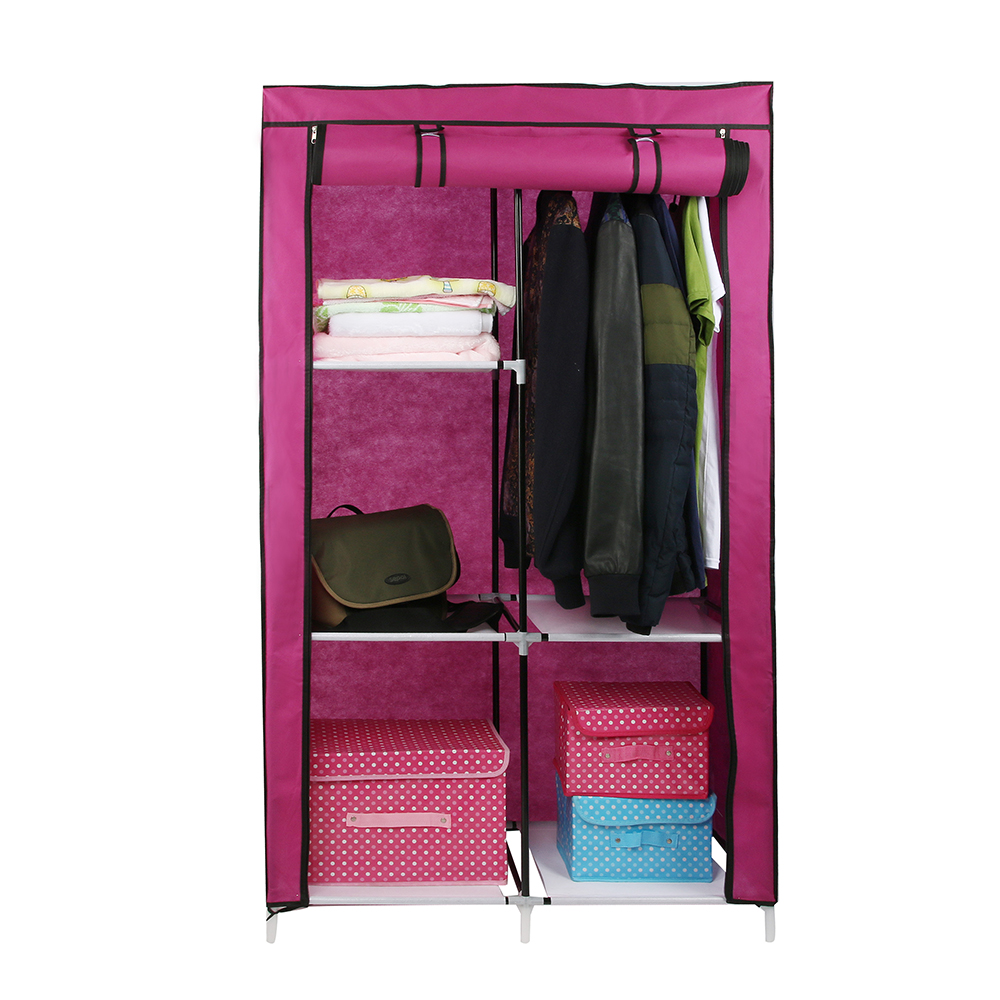 Best sale zipper covered Wardrobe with cupboard organiser