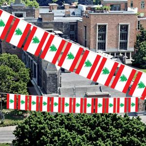 ธงประดับแบบสายยาวขนาด 5.5x8 นิ้ว ลายเลบานอน พิมพ์ดิจิทัล ชุด 20 ชิ้น สำหรับตกแต่งภายในและภายนอกอาคาร ขายส่ง - Product Image 4