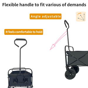 Vente directe d'usine, chariot pliable utilitaire à grande capacité, robuste, avec roues détachables, chariot de camping, utilisation en extérieur - Product Image 3
