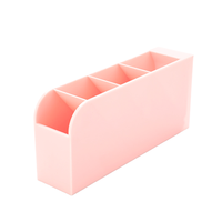 Porte-crayon multifonction noir à 4 compartiments en plastique, rangement pour pinceaux de maquillage, accessoires de bureau, vente en gros