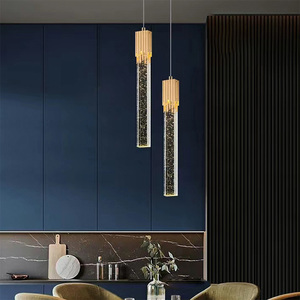 Nordic Modern Minimalist Led Aluminum Acrylic Long Shape Hanging Kitchen <b>Chandelier</b> Bedside <b>Lighting</b> Crystal <b>Chandelier</b> for Home - Product Image 4
