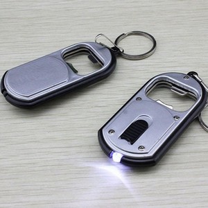 Promotion Creativity LED with Light Bottle Opener Alloy with Light Keychain Small Gift Can Print LOGO - Product Image 2