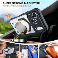 Coque Heybingo Armor Design magnétique TPU+PC pour protection intégrale à 360° avec protection d'objectif d'appareil photo et finition douce pour la peau