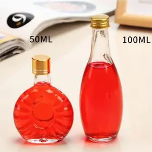 Wholesale 50ml Mini Empty Glass Wine Bottle Whiskey Decanter For Alcohol Liquor Wedding Favors