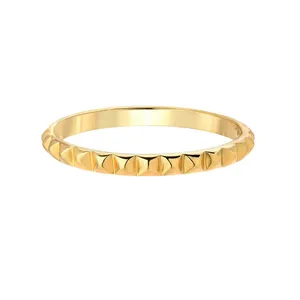 עדין אופנה טבעת תכשיטי נירוסטה 14k מצופה זהב ספייק טבעת לנשים