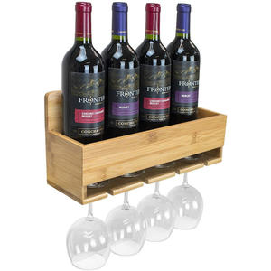 Décoration <span class=keywords><strong>murale</strong></span>, étagère à <span class=keywords><strong>vin</strong></span> <span class=keywords><strong>murale</strong></span>, étagères flottantes de bar avec porte-verres à <span class=keywords><strong>vin</strong></span>, étagères murales en bambou <span class=keywords><strong>pour</strong></span> bouteilles de <span class=keywords><strong>vin</strong></span> - Product Image 1