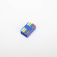 Mini-borne de raccordement compacte réutilisable en laiton, à levier, pour câble électrique, bleue, 16A 300V, connexion sécurisée en ligne