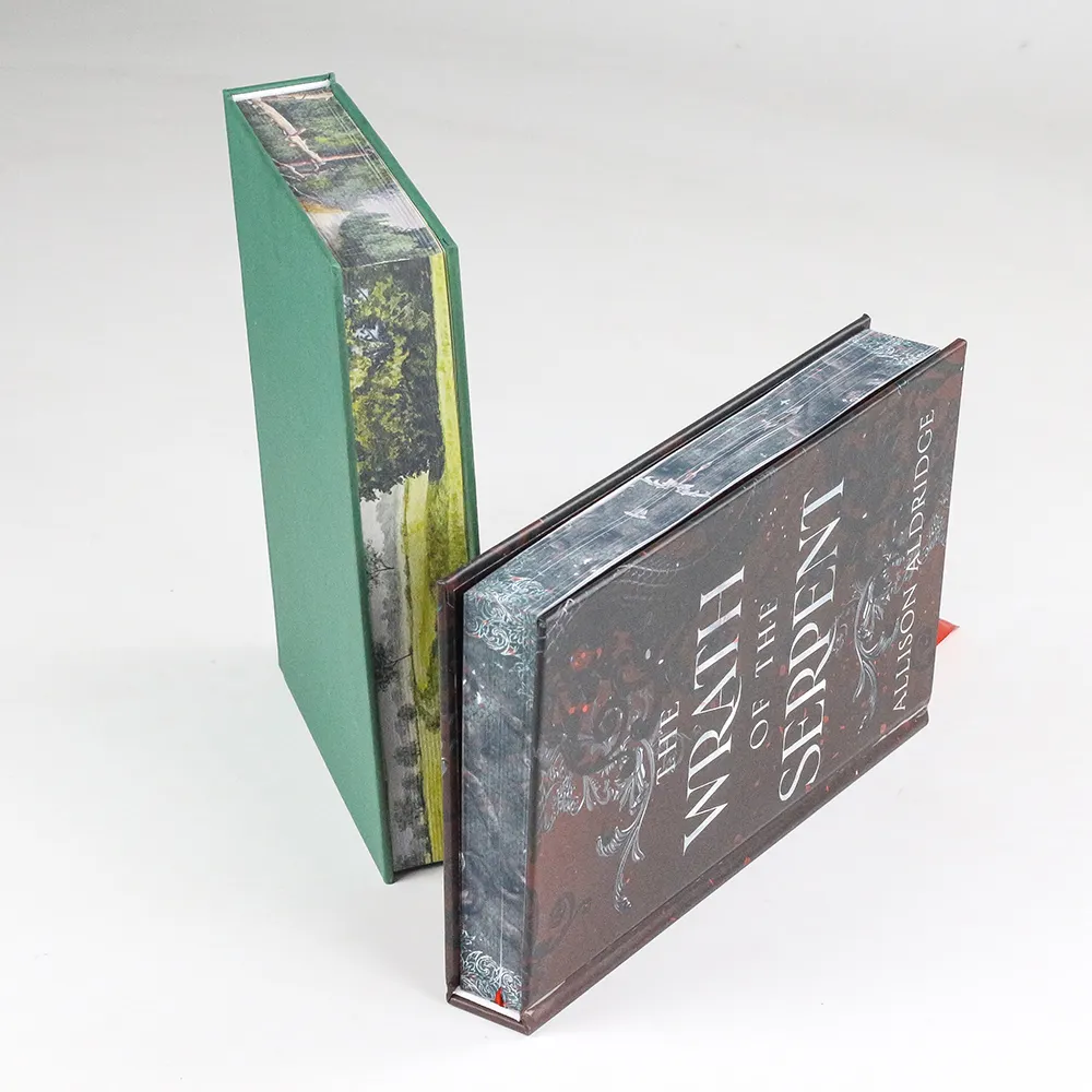 Coleção de livros de capa dura profissional com carimbo personalizado, livro impresso em papel extravagante com bordas pulverizadas