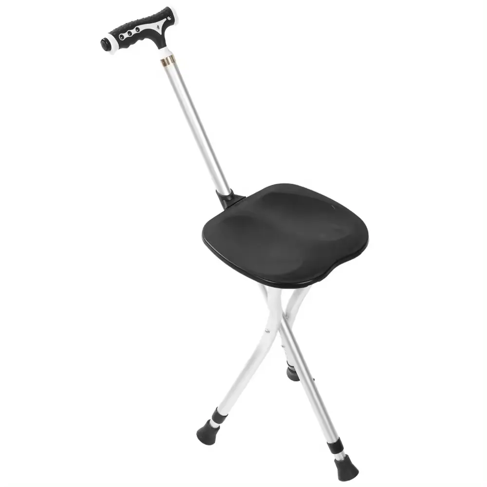Men's and women's walking cane seat soft cane seat suitable for the elderly crutch seat adjustable folding cane chair