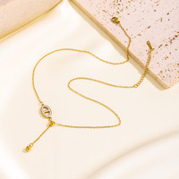 Nouveau Style coréen japonais élégant Simple collier en acier inoxydable pour les femmes lumière luxe tirer clavicule chaîne avec sens haut de gamme