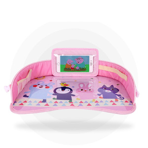 Plateau portable pour siège auto enfant avec support téléphone, design dessin animé, pour poussette et dossier de chaise, en PP imperméable - Product Image 2