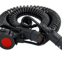 Câble spiralé 7 broches HJYAJZT pour remorque, câblage électrique anti-âge 1 à 2 avec interrupteur d'arrêt d'urgence pour remorquage intensif