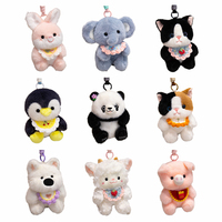 Adorable mini panda en peluche, peluche douce de 15 cm, jouet porte-clés en peluche de panda de dessin animé, peluches personnalisées en gros