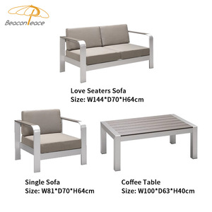<span class=keywords><strong>Meubles</strong></span> de patio de luxe imperméables, 4 pièces, ensemble de canapés de jardin en aluminium moderne pour l'extérieur - Product Image 5