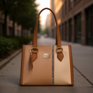 Bolso de Mano para Mujer Fana Cora M3854, Color Camel, Cuero Genuino, Decoración de Diamantes, Estilo Refinado, para Uso Diario - Product Image 2