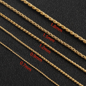 Cadena de cuerda redonda de acero inoxidable chapada en oro 304, joyería fina de metal para mujer, collar, tobillera, accesorio DIY - Product Image 3