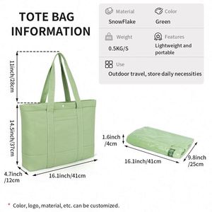 Bolso de lona personalizado con cierre de cremallera superior y bolsillo externo, fabricado por una fábrica con certificación BSCI - Product Image 6