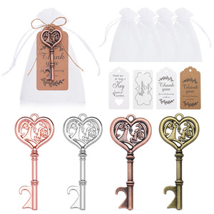Décapsuleur en forme de clé pour demande en mariage, pendentif en alliage de zinc, cadeau de fête, 4 couleurs, motif cœur - Product Image 1