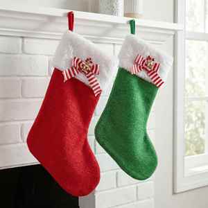 Calcetín Navideño de Lujo al por Mayor, de Fieltro Flocado Ecológico, Suave, con Diseño de Lazo y Muñeco sin Rostro, Gran Capacidad - Product Image 4