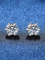 Sparkly VVS Magnet Moissanite Stud Pendientes 18K Oro Sterling Silver Diamond Jewelry para mujeres Regalos de Navidad
