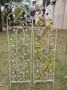 Vecchia Villa all'aperto retrò europea espositore per fiori esplosioni di uccelli in ferro da arrampicata in Rattan scherma traliccio e cancelli - Product Image 4