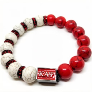 Braccialetto Elastico Personalizzabile con Perline e Lettera Greca Kappa, Moda Personalizzata per Fraternità - Product Image 4