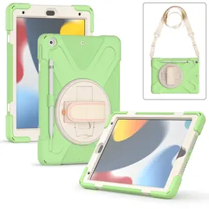 Fashion Hybrid Silicone PC Tablet Cases Cover For Apple IPad 9th Generation 2021 9 Gen Size 10.2" Case With Pencil Holder