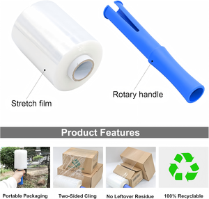 Industrial Clear Stretch Film 5"×1000ft, 2 Pack Hand Stretch <b>Wrap</b> with Handle, Heavy Duty <b>Plastic</b> <b>Wrap</b> for Moving and Packaging - Product Image 4