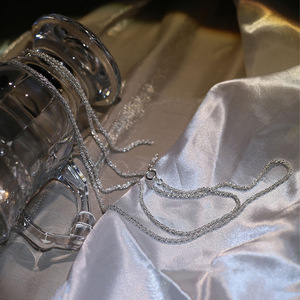 Collar de Gargantilla Delgado y Brillante Apilable, Diseño Italiano, Collar de Cadena de Plata con Destellos de Lujo para Mujer - Product Image 6