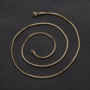 Chaîne serpent carrée de 2 mm en acier inoxydable, collier ras du cou hip-hop avec pendentif, chaîne de bijoux Tanjing Fashion - Product Image 3