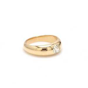 Anillo de banda estilo gitano de lujo chapado en rodio con diamante talla mina antigua de oro de 14k, grueso, apilable para boda, joyería fina, anillos al por mayor - Product Image 1