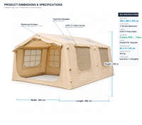 Tente gonflable Zentopia Desert Camouflage 17,28 m², une chambre, un salon, trois fenêtres de toit, camping familial, glamping, OEM, ODM