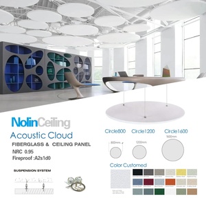 Panneaux acoustiques suspendus en laine de verre pour plafond, absorption acoustique pour salon, 256 unités pour faux-plafond de bâtiment - Product Image 3