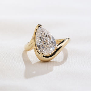 Anillo de diamantes cultivados en laboratorio de oro amarillo de 18 quilates Messi Jewelry MSR-2010 para mujer - Product Image 1