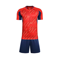 Survêtement de football personnalisé avec logo - Manches courtes, respirant, résistant à l'abrasion et confortable, tenue d'entraînement pour équipe de football pour adultes