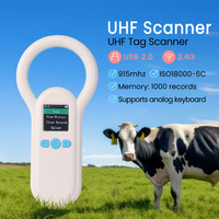 Lector de microchip para perros y gatos, identificación de animales callejeros 134,2 kHz 125kHz 15 dígitos Registro de chip de animales escáner de microchips RFID