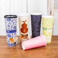 LOKYO Boîte aveugle surprise à paroi unique imprimée et écologique Tasses à café en papier jetables