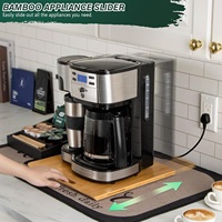 Plateau coulissant rectangulaire en bambou pour appareils de cuisine, plateau roulant réglable à 360° pour machine à café, plateau de comptoir de cuisine