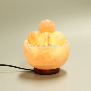 Fabbrica di vendita calda fuoco ciotola lampada di sale con pietre di sale per la decorazione d'interni - Product Image 1