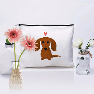 1 PC tình yêu dachshunds chó mô hình cá nhân trang điểm túi du lịch nhà vệ sinh lưu trữ túi mỹ phẩm Pouch bachelorette Đảng Quà Tặng - Product Image 6