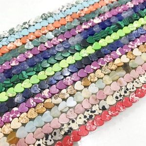 Phụ liệu làm đồ trang sức phổ biến: Hạt đá mắt hổ tự nhiên, apatite, lapis lazuli, thạch anh tím, hình trái tim, kích thước 2*6*6mm, tự làm, chuỗi đá thạch anh rời - Product Image 3