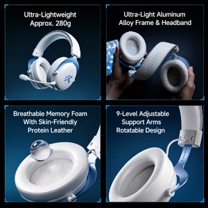 <span class=keywords><strong>Casque</strong></span> audio Mchose V9 Pro 2 5.3 à diaphragme bio, en mousse à mémoire de forme souple et cuir protéiné respirant, idéal pour le streaming en direct - Product Image 4