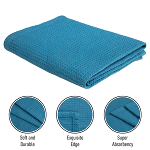 Toalla de microfibra reciclada personalizada, ultra suave, absorbente, de secado rápido, para cocina, gimnasio, golf, con tejido tipo gofre, para limpieza de vidrios y detalles de automóviles - Product Image 4