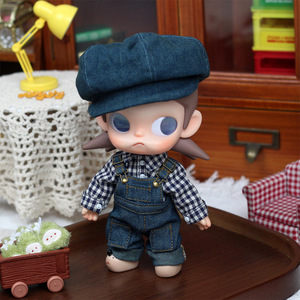 Ropa para muñecas Zsiga, mono vaquero, boina de 20cm para muñecas de 8/10 cm de largo, conjunto de accesorios para niños - Product Image 1