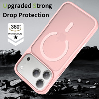 Coque rose mate douce au toucher pour iPhone 18 17 Pro Max pour femmes et filles, antichoc, magnétique, avec bouton de contrôle de l'appareil photo