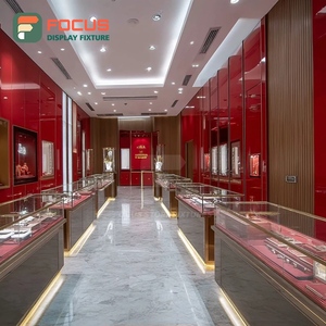 Modern Jewelry Display Case Wood <b>Frame</b> Brand Store Glass Showcase - Product Image 2