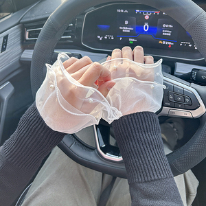 1 cặp huni UV LED bảo vệ ảnh găng tay chăm sóc móng tay vải tuyn làm móng đạo cụ chụp ảnh xếp li phụ kiện thời trang móng tay màu đen - Product Image 3